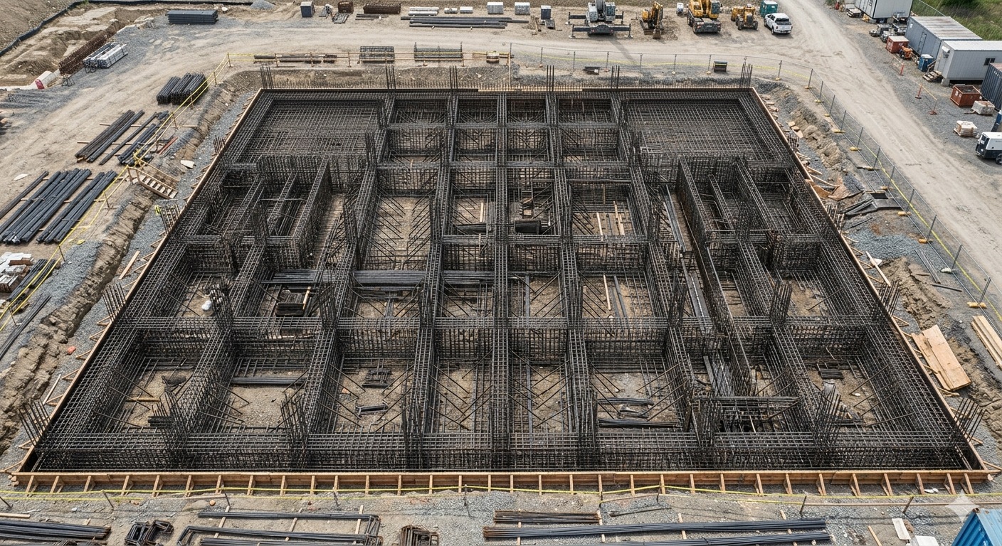 Reo Rail und Bau team working on steel rebar construction